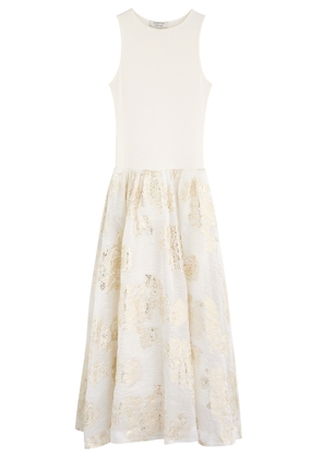Sister Jane Sophia Ribbed-knit and Cloqué Maxi Dress - Cream - 10 (UK10 / S)