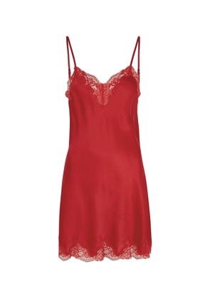 NK Imode Morgan Lace-trimmed Silk Chemise - Red - XL (UK16 /xl)