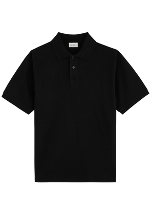Saint Laurent Logo-embroidered Piqué Cotton Polo Shirt - Black - S