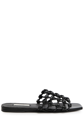 Toteme Braided Leather Sliders - Black - 38 (IT38 / UK5)