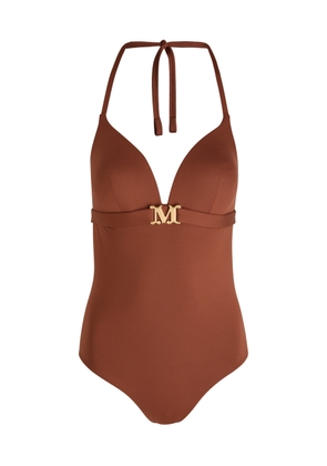 Max Mara Beachwear Celine Halterneck Swimsuit - C cup - Brown - Iic (UK8-10 / S)