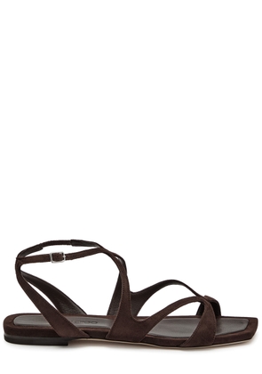 Jimmy Choo Ayla Brown Chocolate Designer Suede Sandals UK8 / EU41 - 41 (IT41 / UK8)