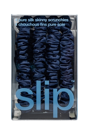 Slip Pure Silk Skinny Scrunchies - Navy