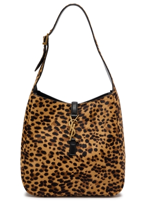 Saint Laurent Le 5 à 7 Small Animal-print Calf-hair Hobo bag - Leopard - One Size