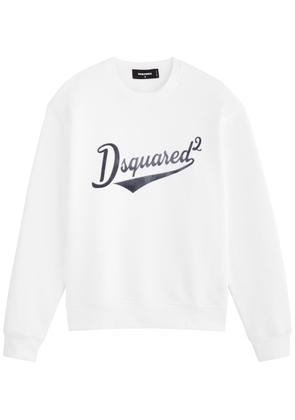 DSQUARED2 Cool Fit Logo Cotton Sweatshirt - White - XL