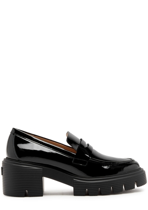 Stuart Weitzman Soho 75 Patent Leather Loafers - Black - 8