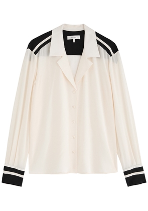 Frame Stripe-trim Silk Shirt - Cream - XS (UK6 / XS)