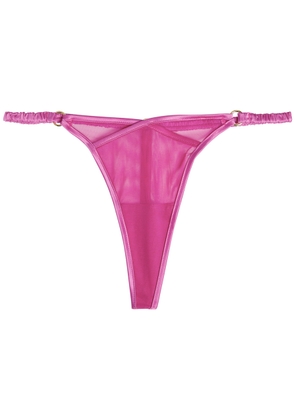 Fleur OF England Lola Mesh Strap Thong - Pink - S (UK8-10 / S)