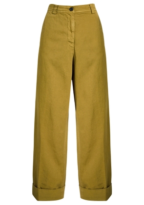 Dries Van Noten Pakora Tapered-leg Cotton Trousers - Khaki - 40 (UK12 / M)