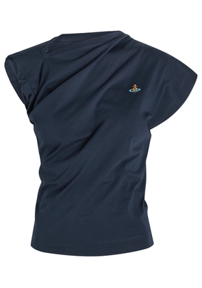 Vivienne Westwood Hebo Asymmetric Cotton T-shirt - Navy - XL (UK16 / XL)
