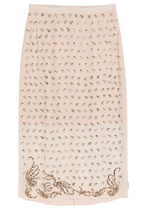 Dries Van Noten Sonka Embellished Sheer-chiffon Midi Skirt - Pink Light - 34 (UK6 / XS)