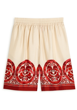 LA Double J Palazzo Printed Silk-twill Shorts - Multicoloured - S (UK8-10 / S)