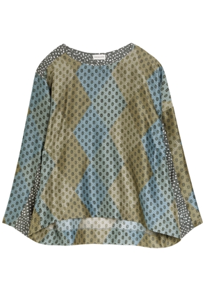 Dries Van Noten Casias Printed Silk-blend top - Stone - 38 (UK10 / S)