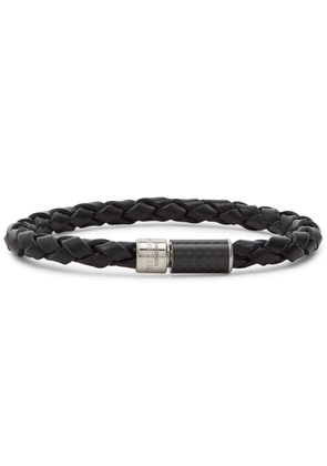 Tateossian Pop Braided Leather Bracelet - Black - One Size