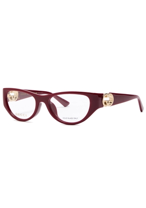 Gucci Oval-frame Acetate Optical Glasses - Red - One Size