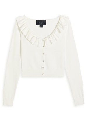 Needle & Thread Pointelle Stretch-knit Cardigan - Cream - 10 (UK14 / L)