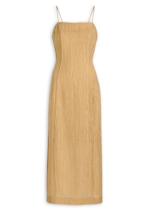 BY Malene Birger Lucille Plissé Lyocell-blend Midi Dress - Camel - 36 (UK8 / S)