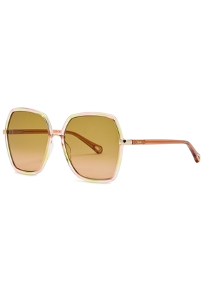 Chloe Oversized Square-frame Sunglasses - Brown Havana - One Size