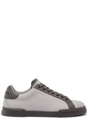Dolce & Gabbana Portofino Panelled Leather Sneakers - Grey - 44 (IT44 / UK10)