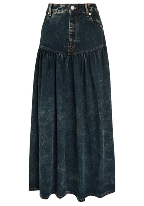 Ganni Denim Maxi Skirt - Black - 38 (UK8 / S)