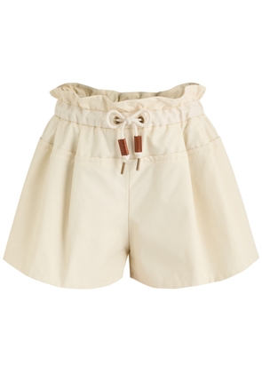 Moncler Canvas Trim Shell Shorts - Ivory - 44 (UK12 / M)
