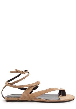 Khaite Aimee Suede Sandals - Taupe - 39 (IT39 / UK6)