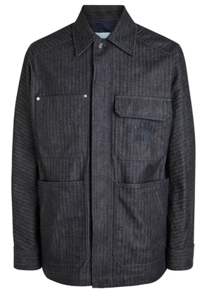 Givenchy Logo-embroidered Denim Jacket - Dark Blue - L