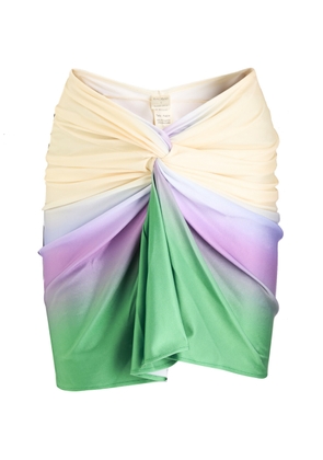 Baobab Maple Pareo Knotted Satin-jersey Mini Skirt - White - M (UK12 / M)