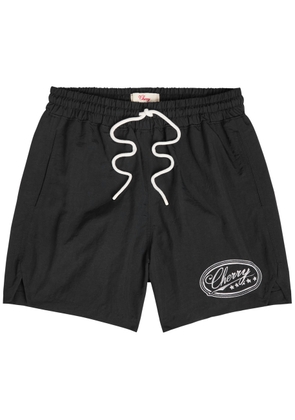 Cherry Los Angeles Five Star Logo-embroidered Nylon Swim Shorts - Black - M
