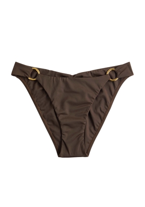 Away That Day Sorrento Ruched Bikini Briefs - Chocolate - XS (UK6 / XS)