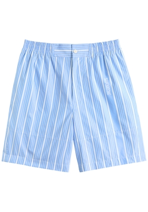 Jacquemus Le Short Aloe Striped Cotton Shorts - Blue - 48 (IT48 / M)