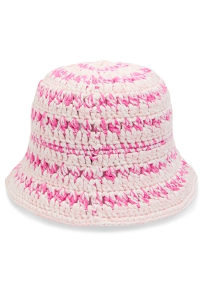 Ganni Logo Crochet Cotton Bucket hat - Multicoloured - M/L