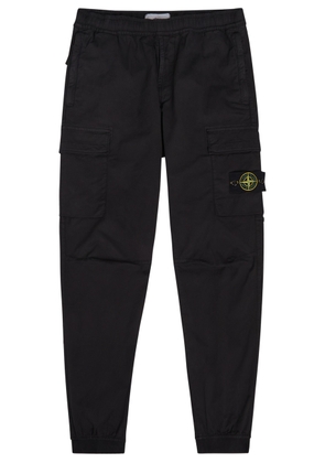 Stone Island Logo Stretch-cotton Cargo Trousers - Black - 34 (W34 / L)