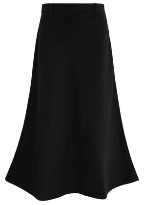 Skall Studio Emina Linen-blend Midi Skirt - Black - 34 (UK6 / XS)