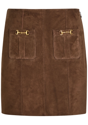 Rixo Wiley Horsebit-embellished Suede Mini Skirt - Brown - 6 (UK 6 / Xxs)