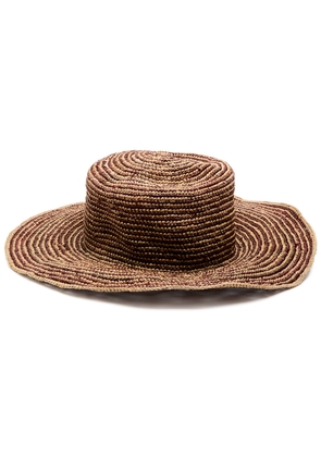Sensi Studio Moldeable Crochet Straw hat - Chocolate - S