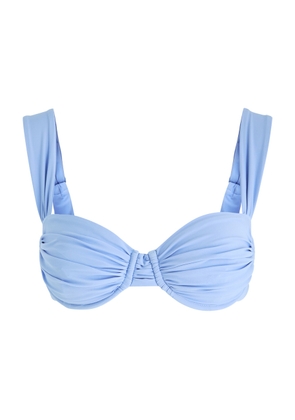 Faithfull The Brand Sol Ruched Bikini top - Blue - XS (UK6 / XS)