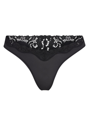 Skims Stretch-jersey Lace Trim Thong - Black - M (UK12 / M)