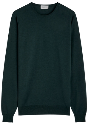 John Smedley Lundy Wool Jumper - Dark Green - S