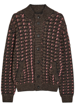 Canali Embroidered Wool-blend Cardigan - Grey - 48 (UK38 / M)