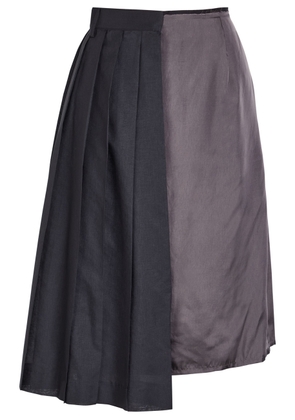 Maison Margiela Panelled Satin Midi Skirt - Black - 40 (UK8 / S)