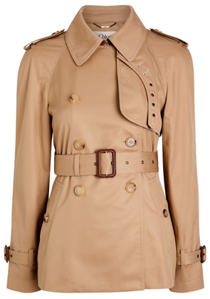 Chloe Double-breasted Cotton-twill Trench Jacket - Brown - 34 (UK6 / XS)