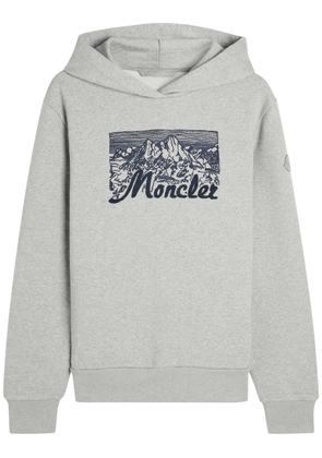 Moncler Embroidered Hooded Cotton Sweatshirt - Grey - S