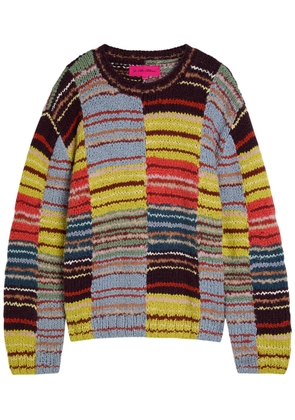 The Elder Statesman Patchwork Striped Knit Sweatshirt - Multicoloured 1 - XS