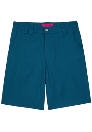 The Elder Statesman Pashmina Wool and Cashmere-blend Shorts - Blue - L