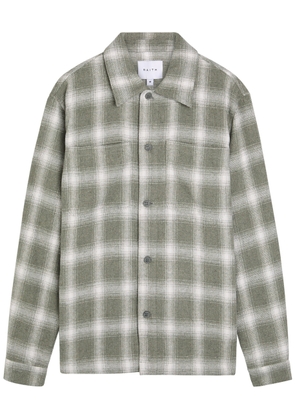 Raith Vienna Plaid Brushed Wool-blend Overshirt - Sage - M