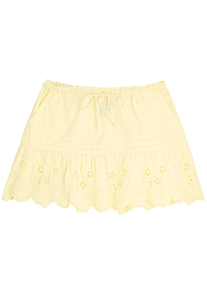 Damson Madder Gabriette Broderie-anglaise Cotton Mini Skirt - Yellow - 16 (UK16 / XL)