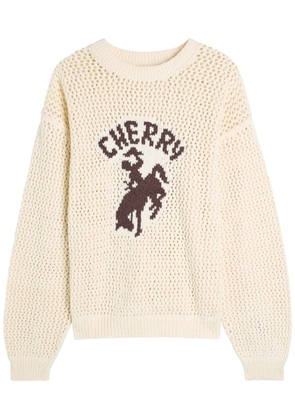 Cherry Los Angeles Western Open-knit Cotton Jumper - Cream - XL
