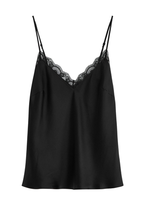 Simone PÉRÈLE Love Me Lace-trim Silk-satin Camisole top - Black - XL (UK16 / XL)