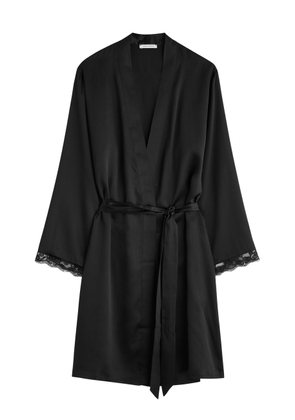 Simone PÉRÈLE Love Me Silk-satin Robe - Black - L/XL (UK16/XL)